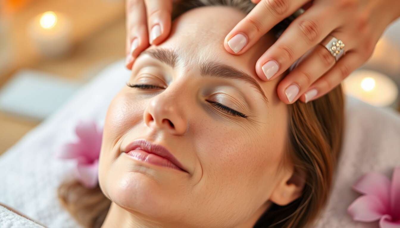 Les massages faciaux pour réduire la ride du lion