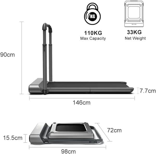 WalkingPad R1 Pro Tapis de Course Pliable 918W Moteur Electrique pour Entraînement de Marche et de Course jusqu'à 10 km/h, Ecran LCD, Max 110 kg
