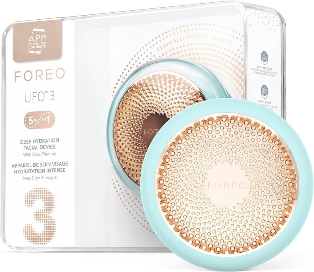 Test du masque hydratant visage profond UFO 3 Arctic Blue par Foreo