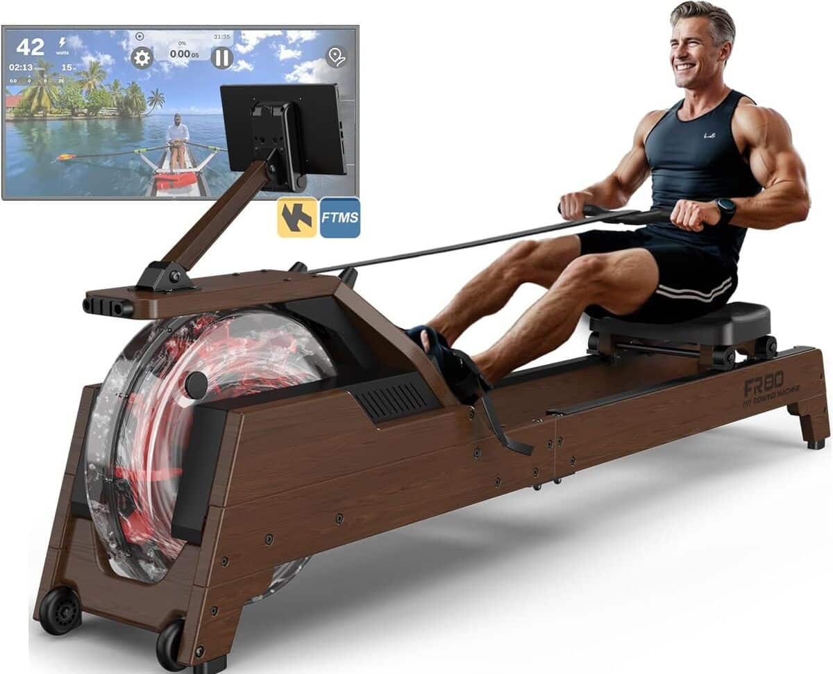 Test du FYSIQ rameur en bois avec réservoir à eau et écran Bluetooth