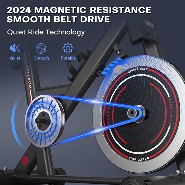 8732B DMASUN Vélo d'appartement avec résistance magnétique, ergomètre avec écran LCD, entraînement cardio, spinning bike, intérieur et fitness, charge maximale : 160 kg