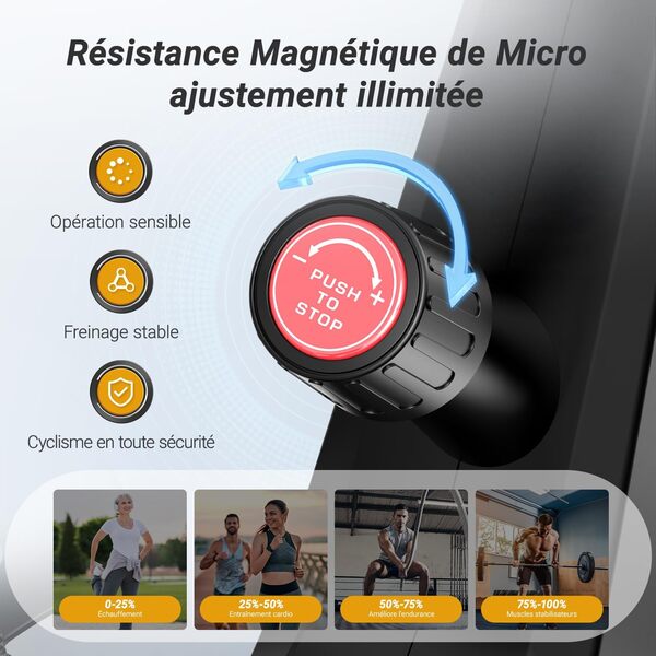 MERACH Vélo d'exercice pour la Maison, vélo d'intérieur avec résistance magnétique, vélo Stationnaire Bluetooth avec Suivi des données APP, capacité de Poids de 127 KG et Support pour tablet