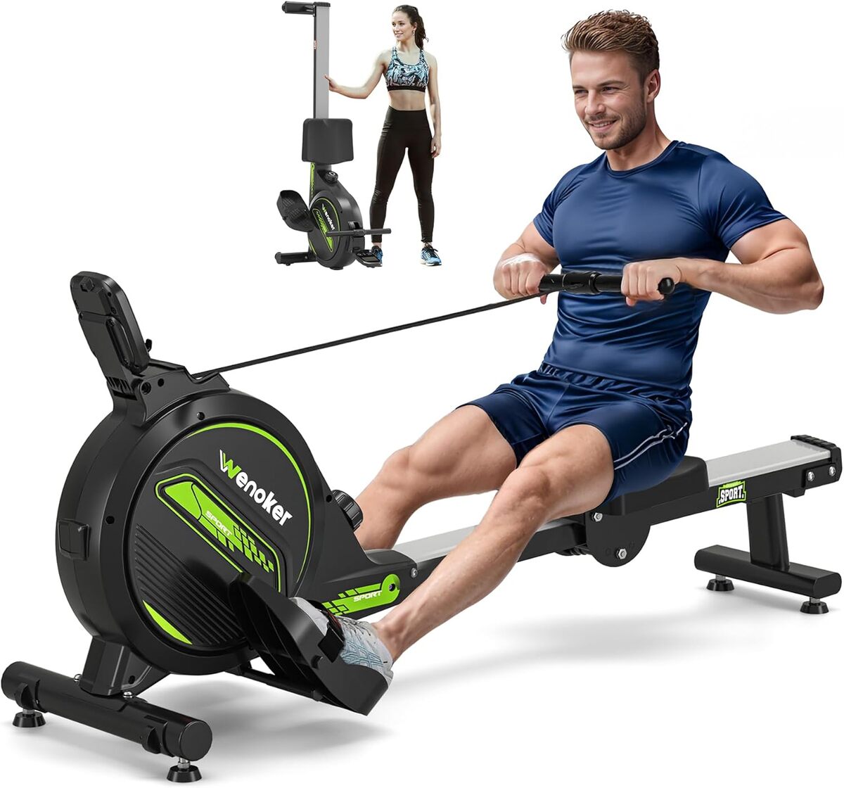 Test : rameur Wenoker pliable 160 kg, compact et silencieux