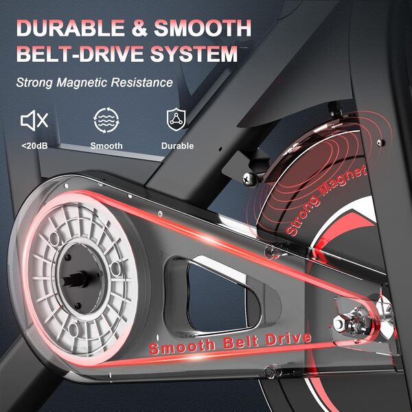Vélo d'Appartement Adulte, Vélo Stationnaire Magnétique avec Résistance Ajustable, Moniteur LCD, 150KG Max, pour Entraînement Cardio à Domicile (2024)