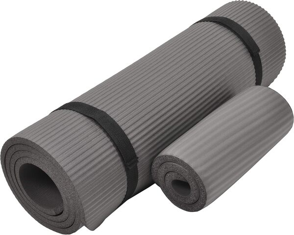 Fitvids Tapis de yoga universel haute densité de 1,3 cm d'épaisseur résistant aux déchirures et genouillères avec sangle d'usure et blocs de yoga en option, plusieurs