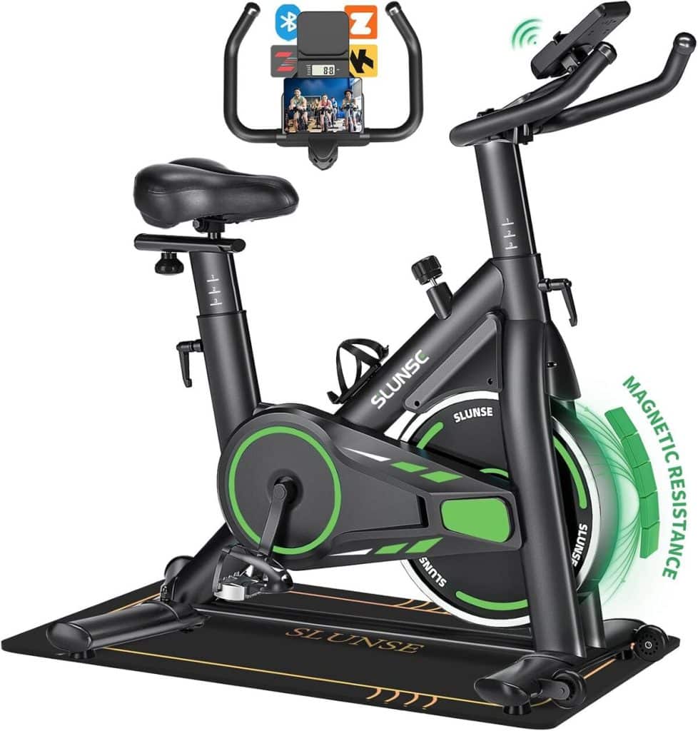 Test du vélo d'appartement SLUNSE connecté : confort et performance