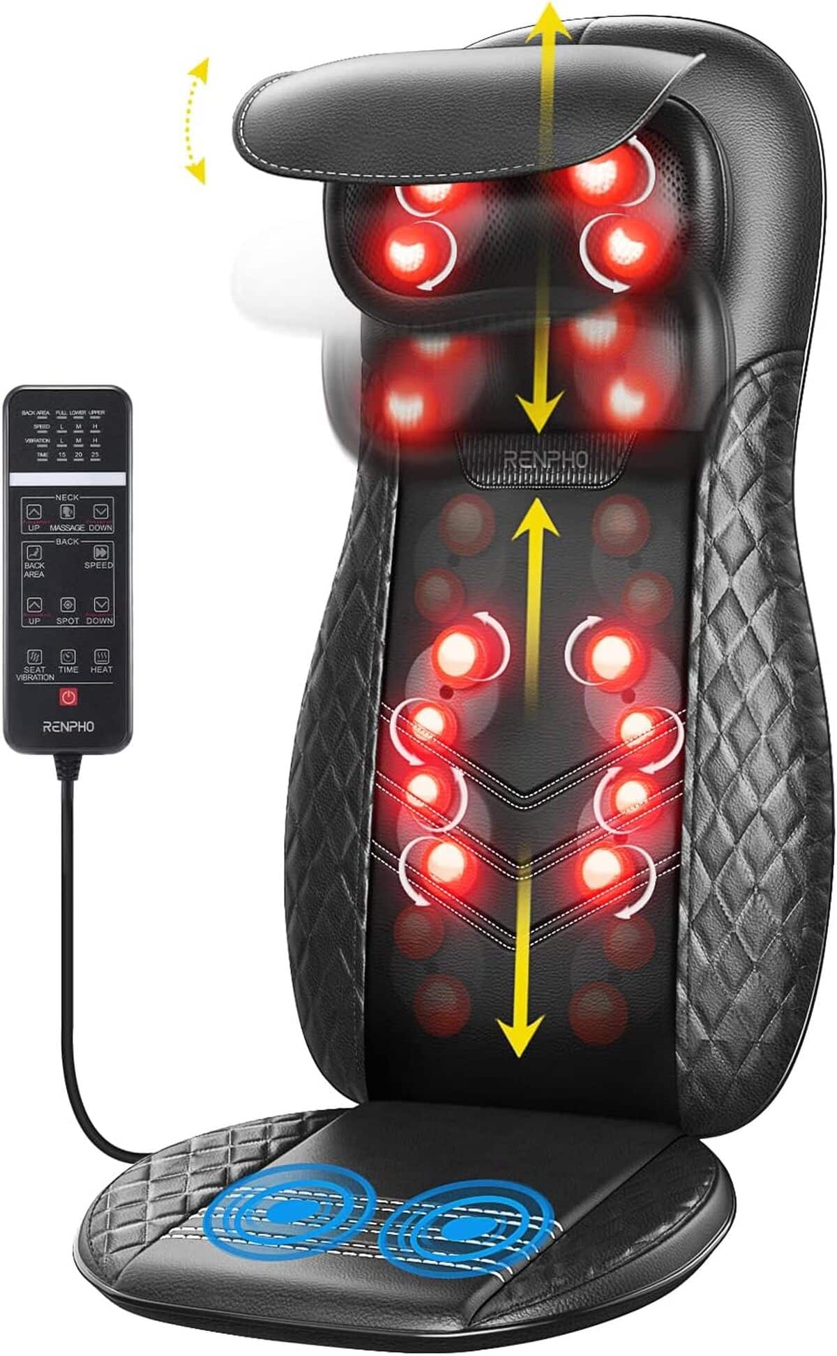 Test : renpho siège massant Shiatsu avec chauffage pour dos et cou