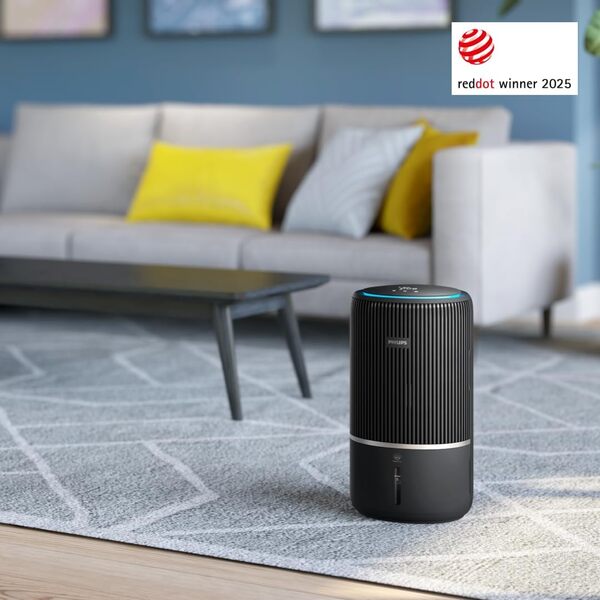 Philips Série 3400 Purificateur d'Air et Humidificateur 2 en 1, Filtre HEPA NanoProtect + Filtre à Charbon Actif, Humidification Hygiénique, CADR 300 m³/h, Taux d'Humidification 650 ml/h (AC3421/13)