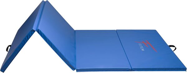 Fitem Tapis de Sol Pliable Epais Haute Gamme Taille 240 x 120 x 4 cm ou 180 x 60 x 4 cm avec Poignets de Transport pour Gym,Yoga,MMA, Sport, Gymnastique, Fitness, Pilates, Musculation