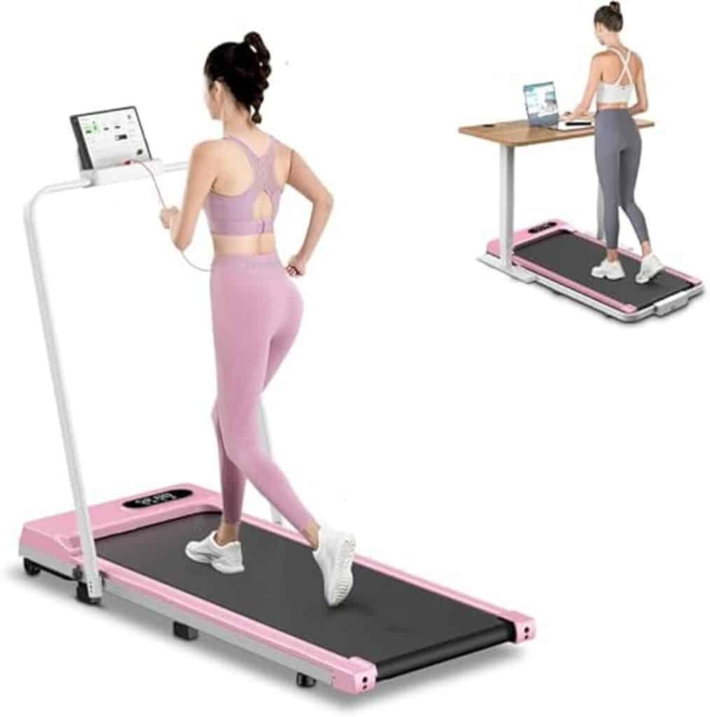 Test : tapis de course pliant 2 en 1 - performance et élégance en rose