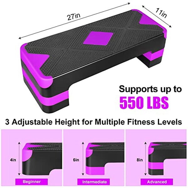 Découvrez les performances du stepper réglable KL KLB Sport violet, un appareil innovant pour améliorer vos entraînements à domicile avec une touche de couleur et de dynamisme
