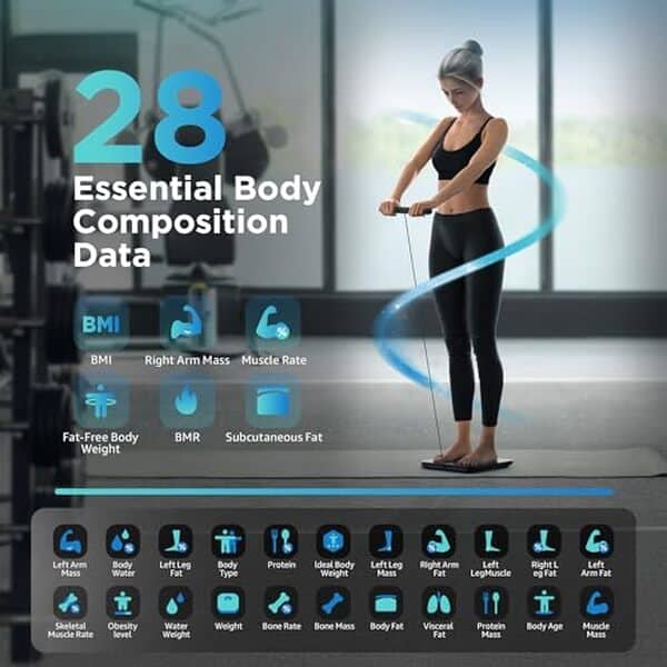 Découvrez les 28 indicateurs de la balance connectée impédancemètre : analyse, fonctionnalités et efficacité pour suivre votre condition physique