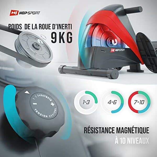 Découvrez notre avis complet sur le rameur pliable Hop-Sport HS-030R Boost : un appareil alliant puissance, confort et silence pour des entraînements efficaces à domicile