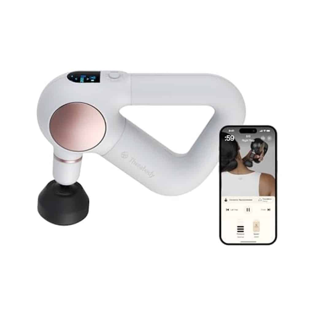 Test Theragun Sense : pistolet de massage pour tissus profonds blanc