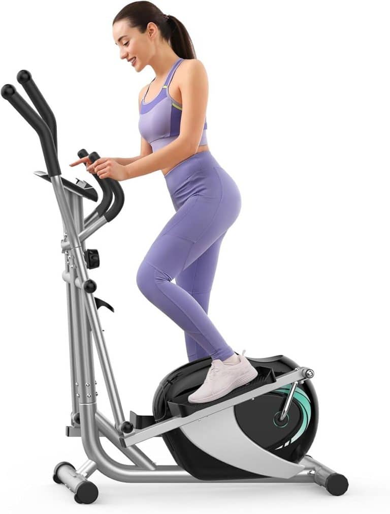 Vélo Elliptique THERUN – Ultra Silencieux, 8 Résistances, écran LCD, Capteur Pouls, Capacité 120 Kg, Porte-gobelet – Pour Toute La Famille