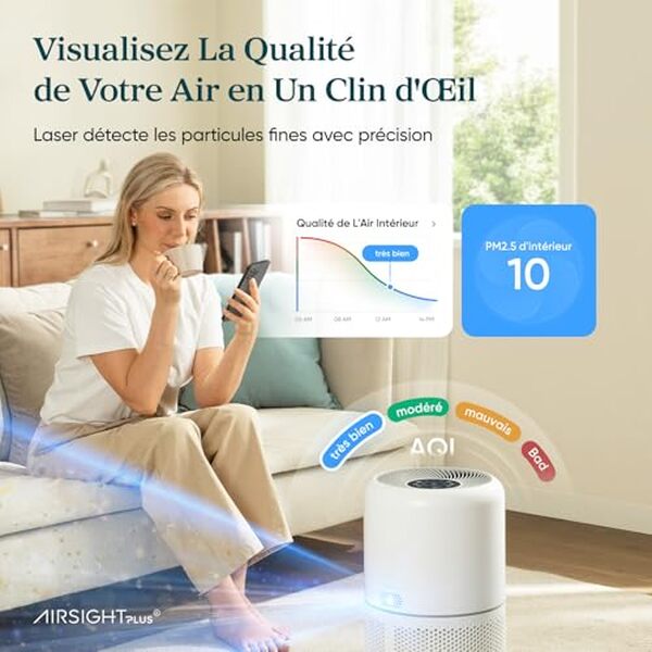 Découvrez notre test complet du Levoit Core 300S : un purificateur d'air HEPA intelligent, silencieux et efficace pour améliorer la qualité de l'air intérieur de votre maison.