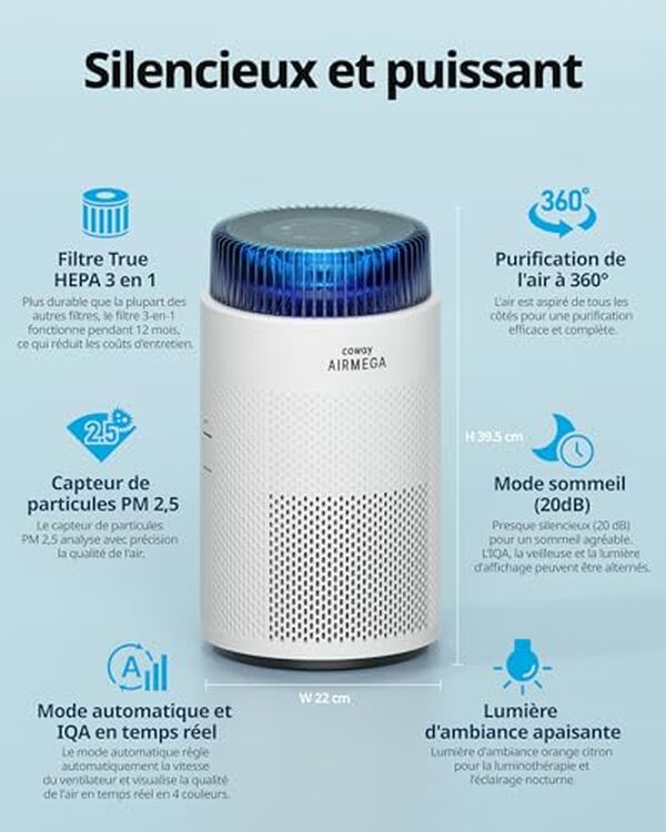 Découvrez notre test complet du purificateur Coway Airmega 100 : performances, silenciosité et efficacité pour un air pur chez vous.